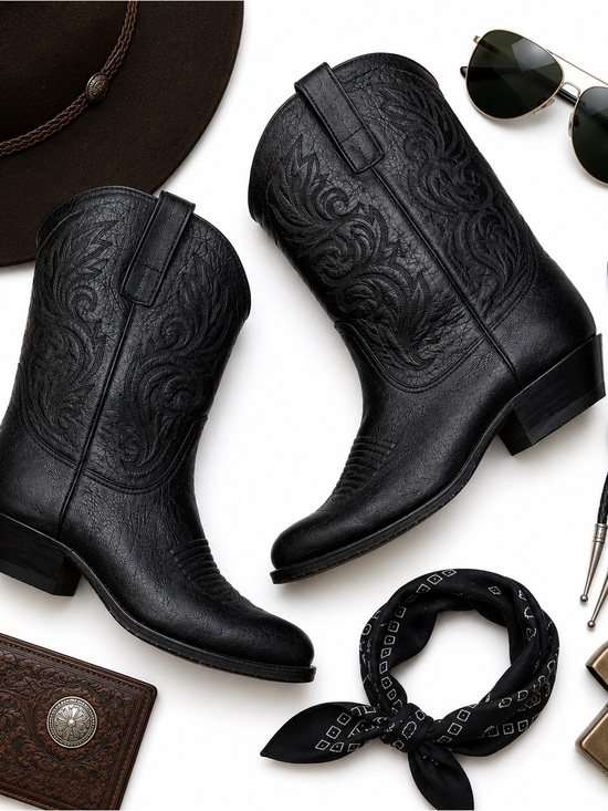 Tony Lama Shoes - Tony Lama Black Leather Western Cowboy Boots Women’s 8 M Vintage USA Western GUC